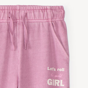 Pantalon de jogging fille rose délavé 