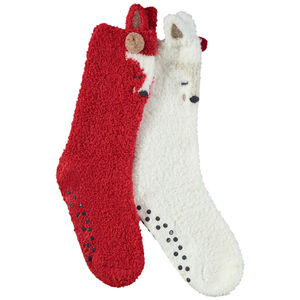 Lot de 2 paires de chaussettes antidérapantes biche fille 