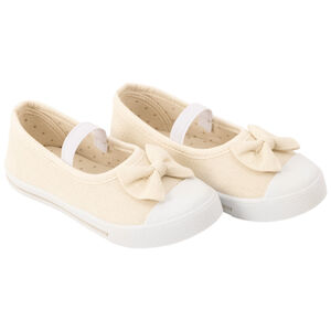 Babies en toile avec nœud et lanière pour fille 