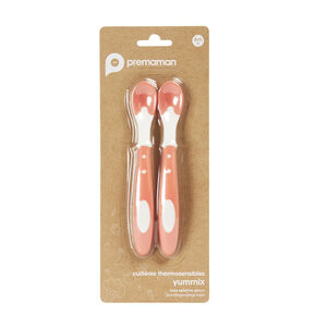 Lot de 2 cuillères thermosensibles Rose 