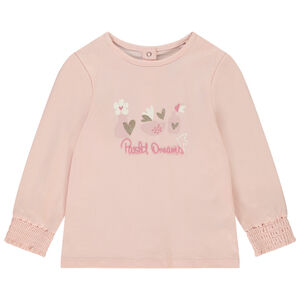 T-shirt manches longues à poignets smockés pour bébé fille 