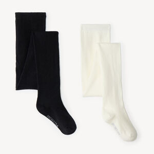 Lot de 2 collants épais unis pour fille 