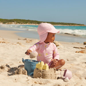 Maillot 1 pièce manches longues anti-UV imprimé fleurs pour bébé fille 