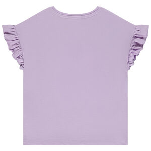 T-shirt manches courtes volantées patch lenticulaire Minnie Disney fille 