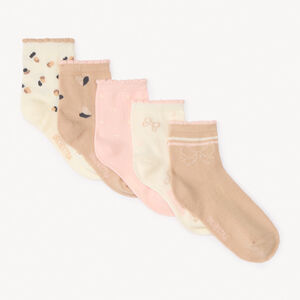 Lot de 5 paires de chaussettes fantaisie pour fille 