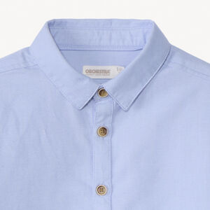 Chemise manches longues uni bleu ciel pour garçon  