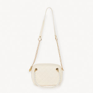 Sac bandoulière effet cuir matelassé à perles pour fille 