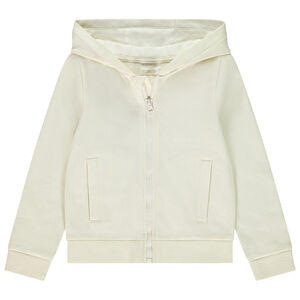 Gilet en molleton uni à capuche pour fille 