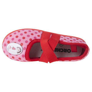 Chaussons babies à pois avec brides élastiquées et patch  