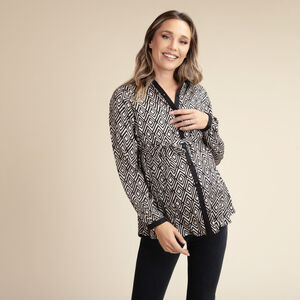 Chemise de grossesse et d'allaitement imprimé ethnique 