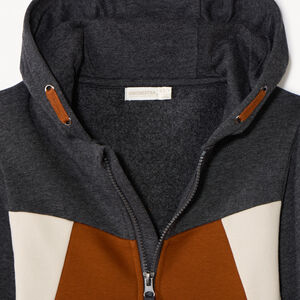 Gilet manches longues effet colorblock avec capuche pour garçon  