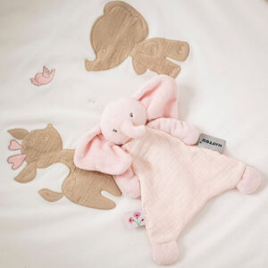 Mini doudou - Eléphant - Fanfan - Rose - 25x20 cm 