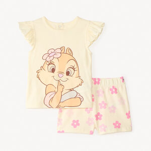 Set de pyjama 2 pièces t-shirt + short Tic et Tac Disney pour bébé fille 