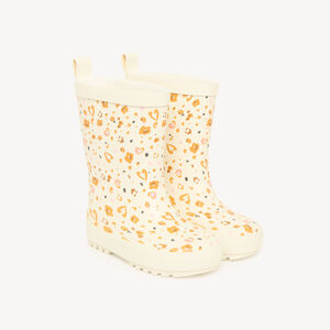 Bottes de pluie en caoutchouc fille motifs fleurs et cœurs 