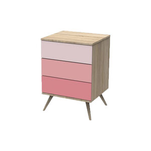 Petite commode 3 tiroirs - Rose Seventies 