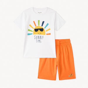 Set de pyjama court print ludique soleil pour garçon 