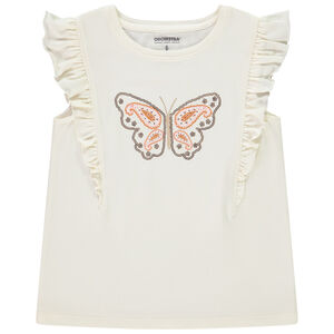 T-shirt manches courtes avec papillon en sequins pour fille 
