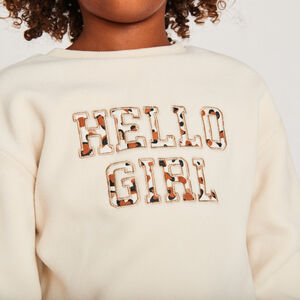 Sweat polaire oversize à patchs tachetés pour fille 