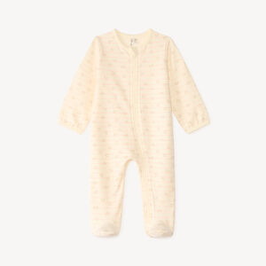 Dors-bien zippé en velours rayé bébé fille  