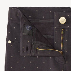 Pantalon skinny imprimé pois pailletés fille 