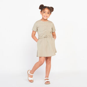 Robe manches courtes en toile fluide pour fille 