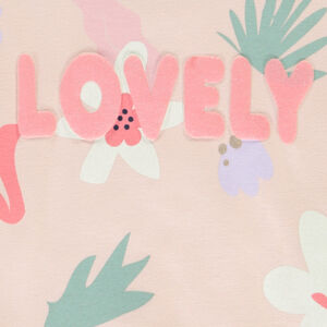 Sweat molleton imprimé avec puff print pailleté pour fille 