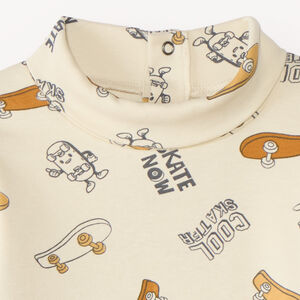 Sous-pull col montant bébé garçon motif skateboard 