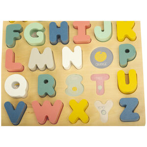 Puzzle alphabet d'apprentissage en bois 