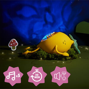 Veilleuse à projection et berceuse Basile le citron 