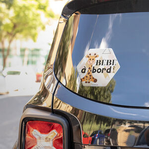 Adhésif de voiture bébé à bord Girafe 