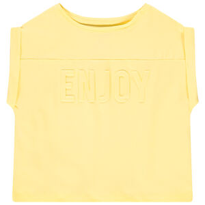 T-shirt manches courtes à message en relief pour fille 