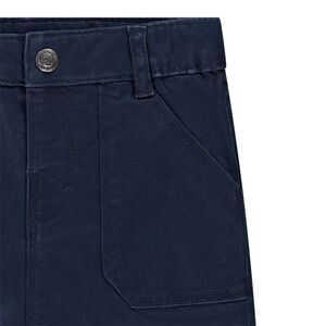 Pantalon uni en twill avec poches plaquées pour garçon 