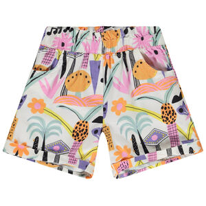 Short en sergé imprimé fantaisie pour fille 