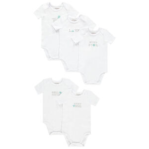 Lot de 5 bodies manches courtes à message printé 