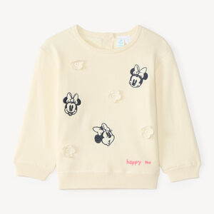 Pull oversize bébé fille broderie Minnie Disney 