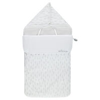 Nid d'ange en popeline doubl&eacute; jersey avec imprim&eacute; plumes 