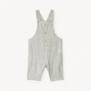 Salopette courte en toile chinée pour bébé garçon  