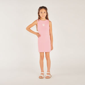 Robe débardeur en maille broderie fleurs pour fille 