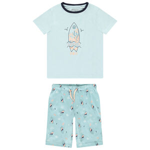 Set pyjama 2 pièces t-shirt + short fantaisie surf pour garçon  