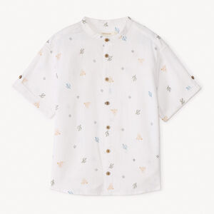 Chemise à manches courtes col mao print cactus pour garçon 