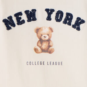 T-shirt manches longues ourson avec broderie pour fille 