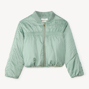 Veste bomber fille en toile avec broderie fleurie 