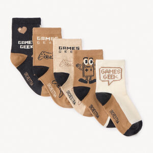 Lot de 5 paires de chaussettes motifs jeux vidéo pour garçon 