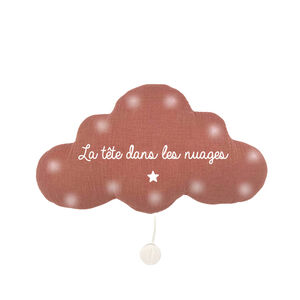Veilleuse musicale nuage "La tête dans les nuages" - Vieux rose 