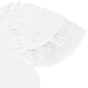 T-shirt manches courtes brodées et volantées fille 
