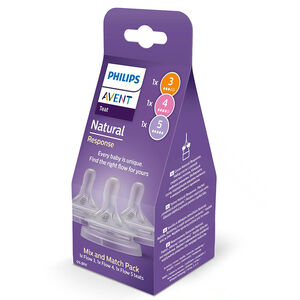 Tétine silicone Natural Response Mix&Match Multi-Size pack 3pcs 