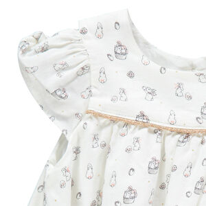 Ensemble avec robe imprimée lapins et bloomer 