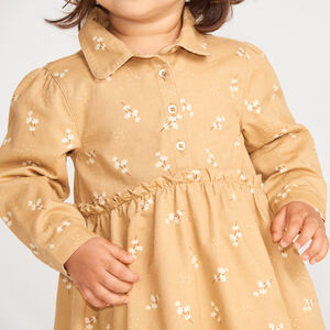 Robe bébé fille manches longues col chemise 