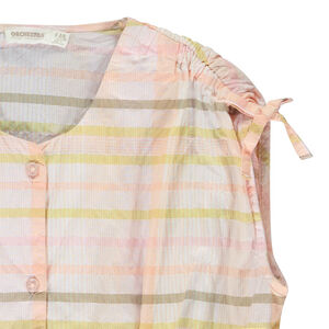 Chemise sans manches à carreaux avec liens pour fille 