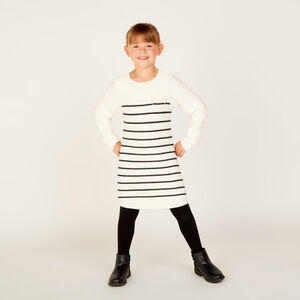 Robe manches longues en tricot rayé pour fille 